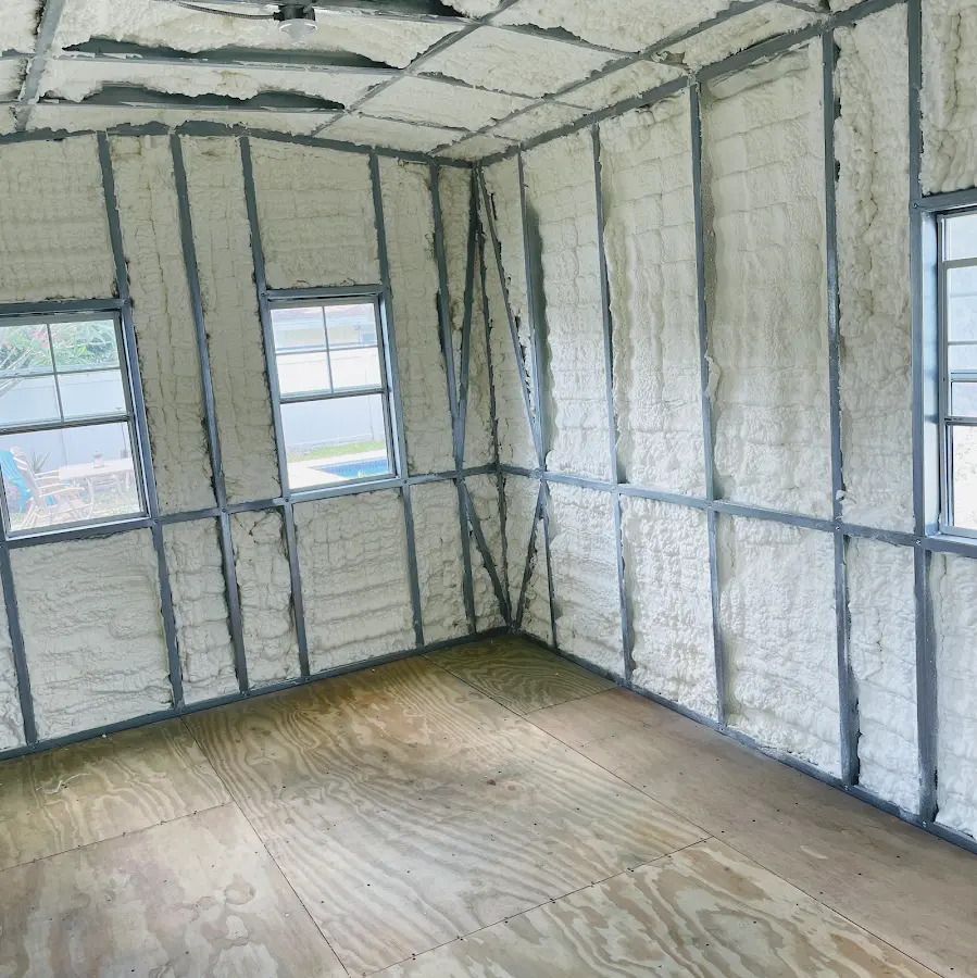 Closed-cell spray foam insulation applied to wall cavities in a residential project in Rotterdam